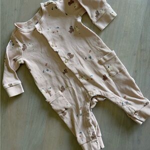 H&M - 6M organic cotton jumpsuit with puppy print